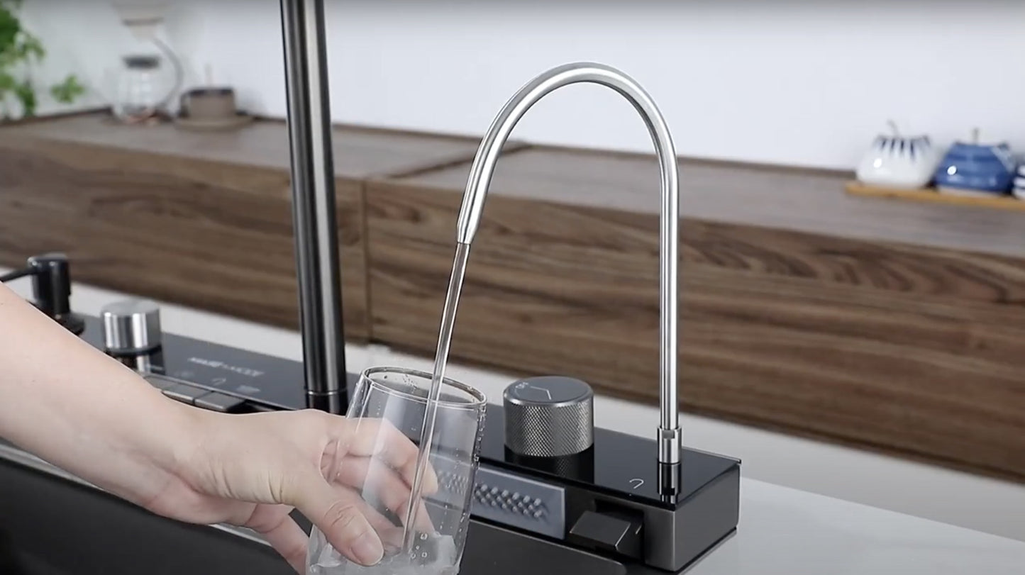 Canaan Waterfall Sink with Digital Temperature Display and LED