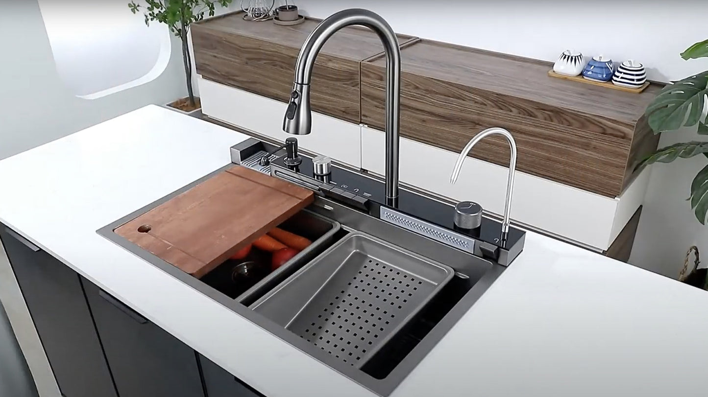 Canaan Waterfall Sink with Digital Temperature Display and LED