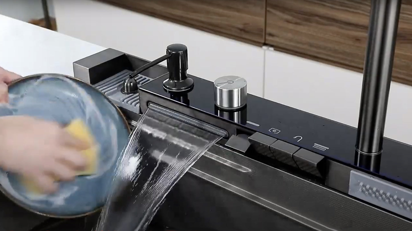 Canaan Waterfall Sink with Digital Temperature Display and LED