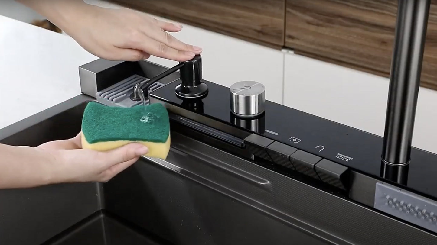 Canaan Waterfall Sink with Digital Temperature Display and LED